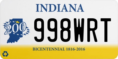 IN license plate 998WRT