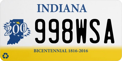 IN license plate 998WSA