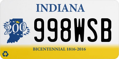 IN license plate 998WSB