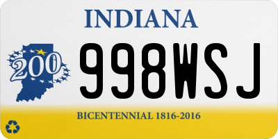 IN license plate 998WSJ