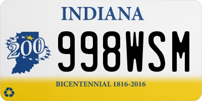 IN license plate 998WSM