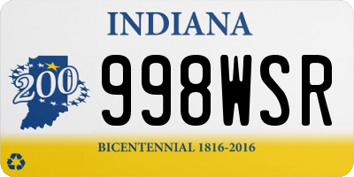 IN license plate 998WSR