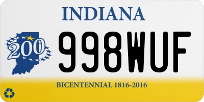 IN license plate 998WUF