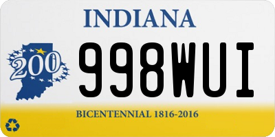 IN license plate 998WUI