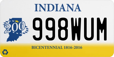 IN license plate 998WUM