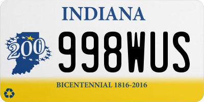 IN license plate 998WUS