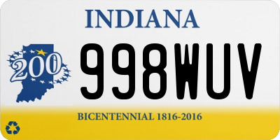 IN license plate 998WUV