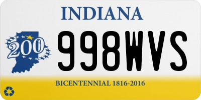 IN license plate 998WVS