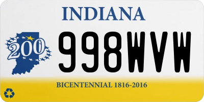 IN license plate 998WVW