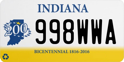 IN license plate 998WWA