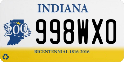 IN license plate 998WXO