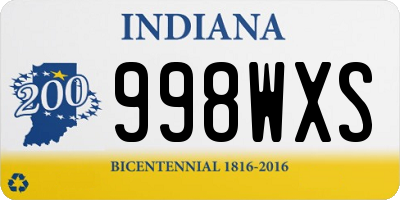 IN license plate 998WXS