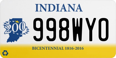 IN license plate 998WYO