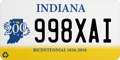 IN license plate 998XAI