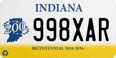 IN license plate 998XAR