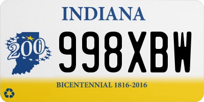 IN license plate 998XBW