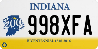 IN license plate 998XFA