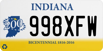 IN license plate 998XFW