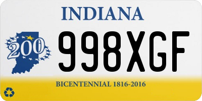 IN license plate 998XGF