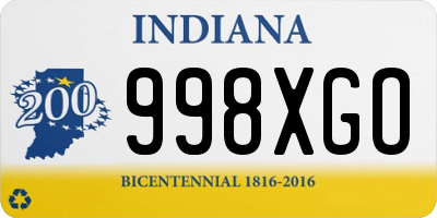 IN license plate 998XGO