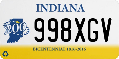 IN license plate 998XGV