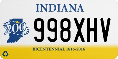 IN license plate 998XHV