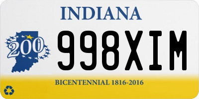 IN license plate 998XIM