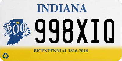 IN license plate 998XIQ