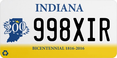 IN license plate 998XIR