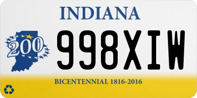 IN license plate 998XIW