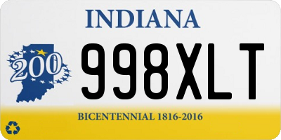 IN license plate 998XLT