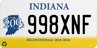 IN license plate 998XNF