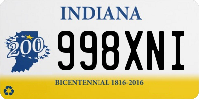 IN license plate 998XNI