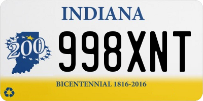 IN license plate 998XNT