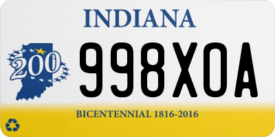 IN license plate 998XOA