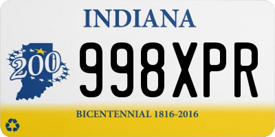 IN license plate 998XPR