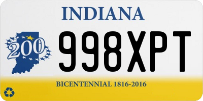 IN license plate 998XPT