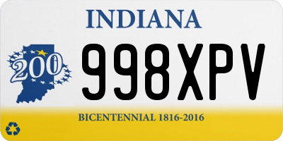 IN license plate 998XPV