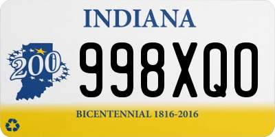 IN license plate 998XQO