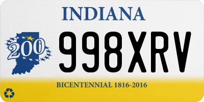 IN license plate 998XRV