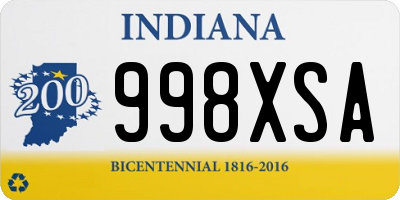 IN license plate 998XSA