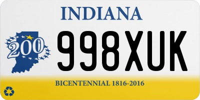 IN license plate 998XUK