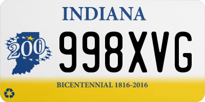 IN license plate 998XVG