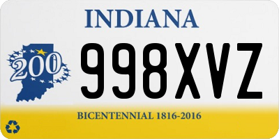 IN license plate 998XVZ