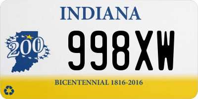 IN license plate 998XW