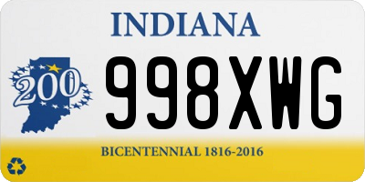 IN license plate 998XWG