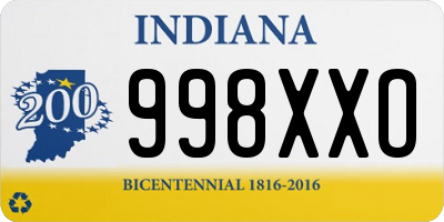 IN license plate 998XXO