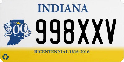 IN license plate 998XXV