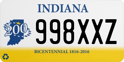 IN license plate 998XXZ