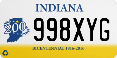 IN license plate 998XYG